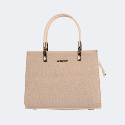 Structured Leather Tote Bag with Dual Handles