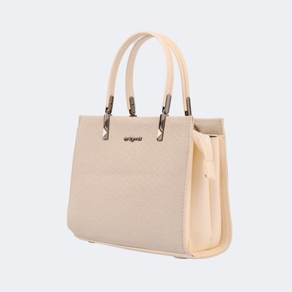 Structured Leather Tote Bag with Dual Handles
