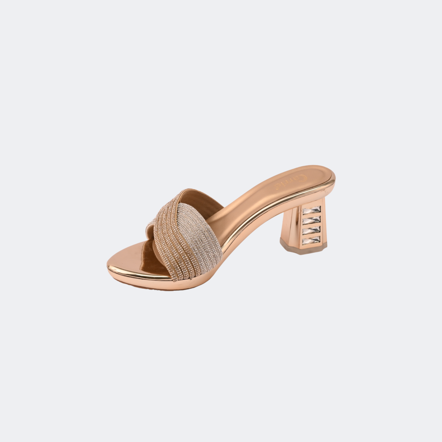Textured Strap Block Heel Slip-On Sandals
