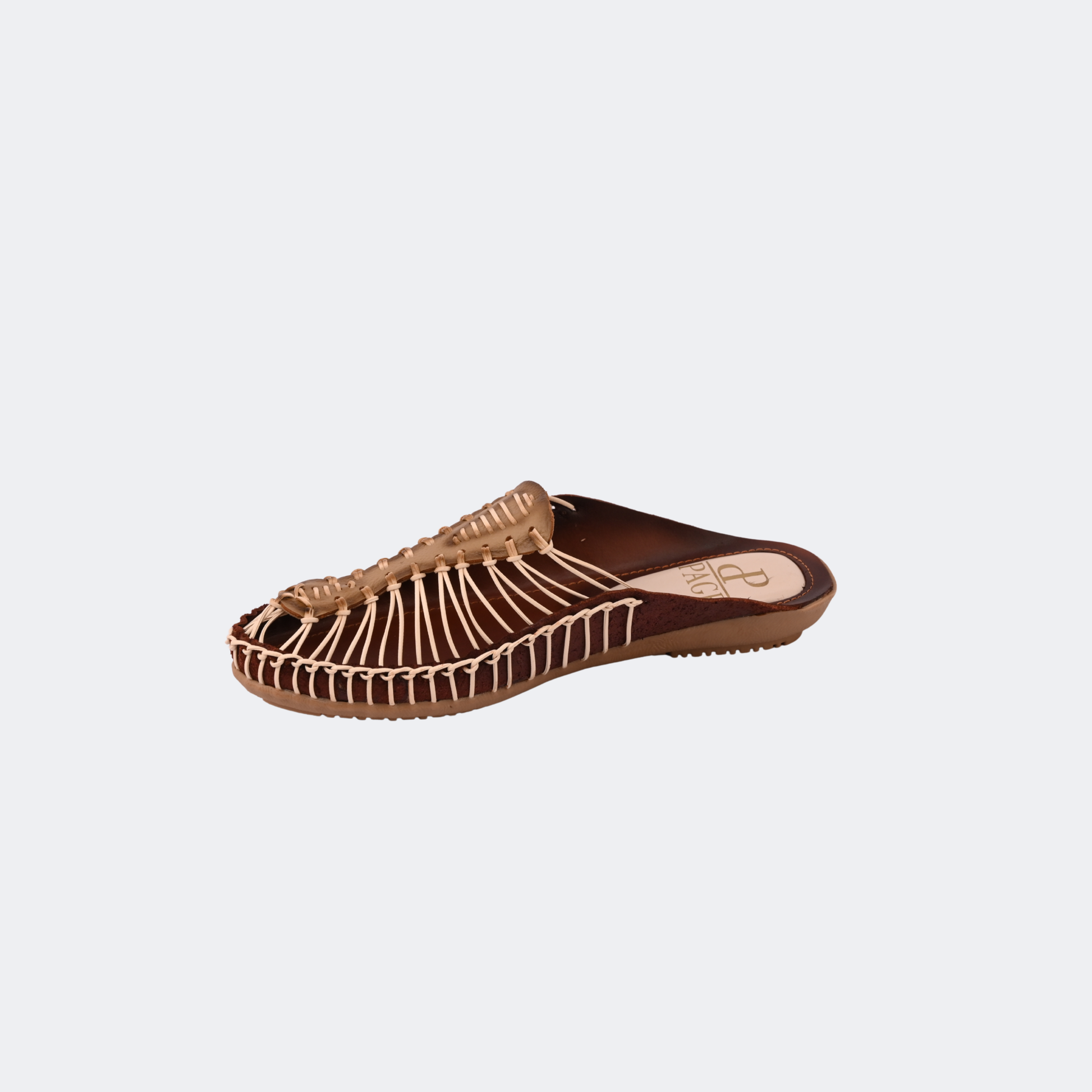 Brown sandal with open toe design on a white background | Vogelle