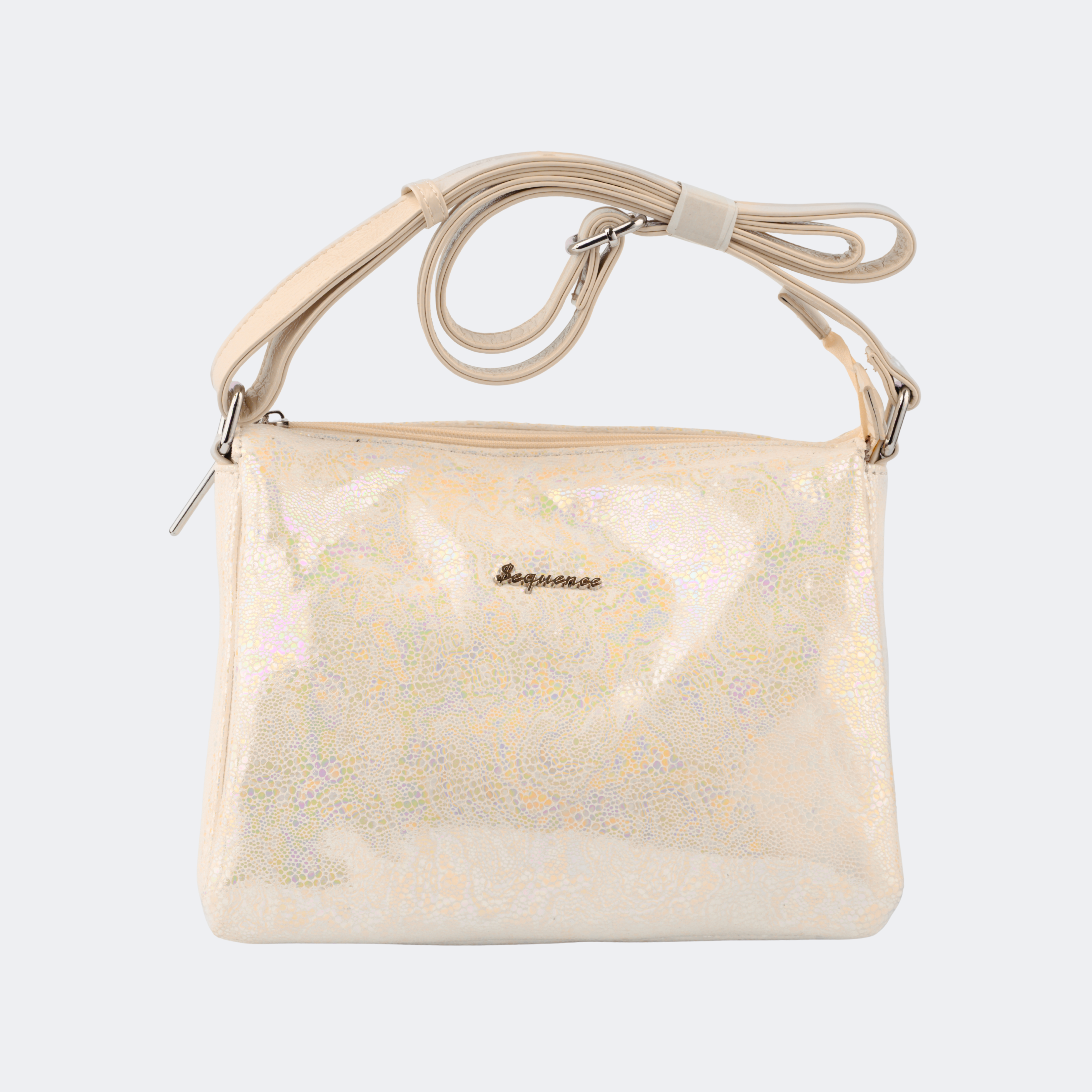Beige handbag with a strap on a light gray background | Vogelle
