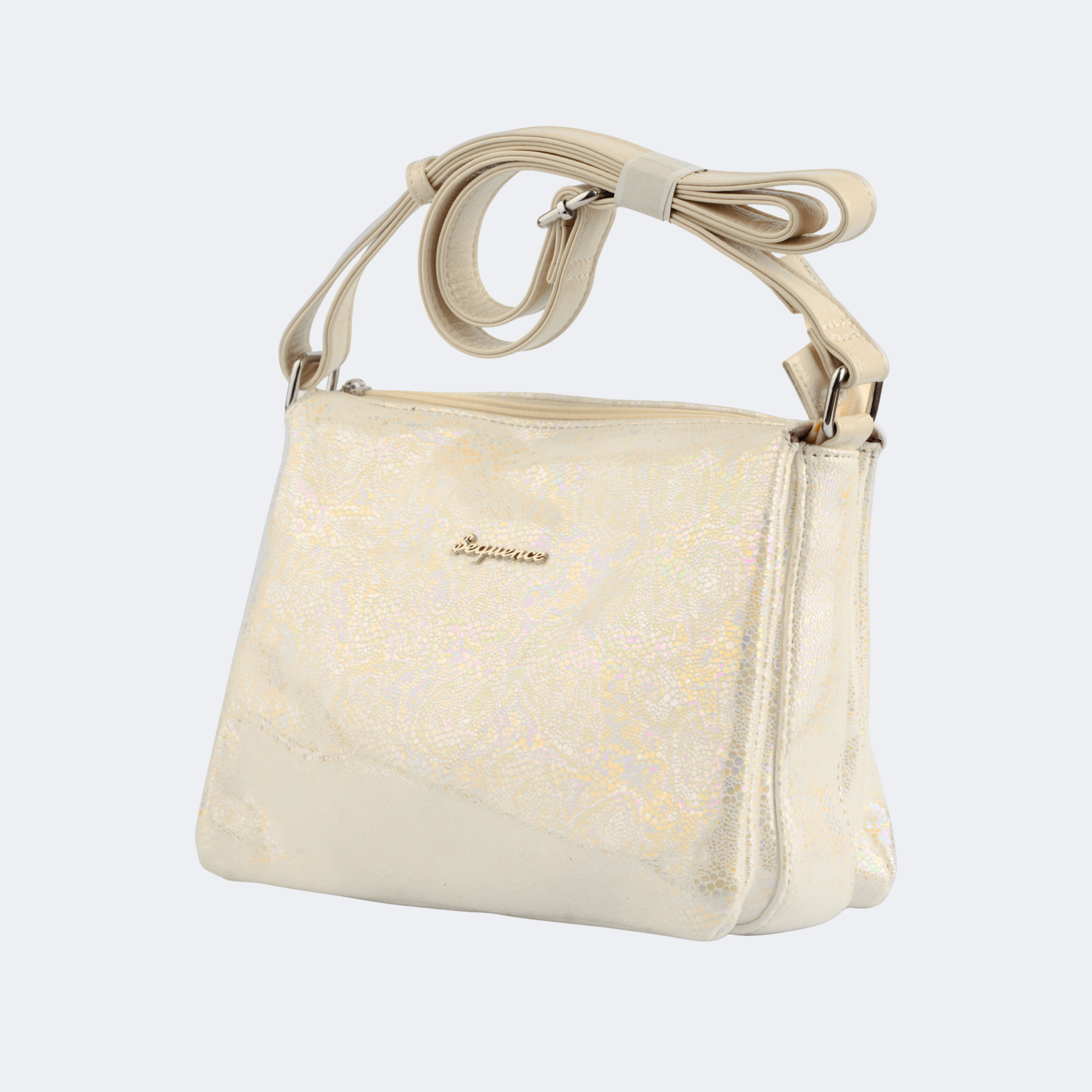 Beige handbag with a visible brand logo on a white background | Vogelle